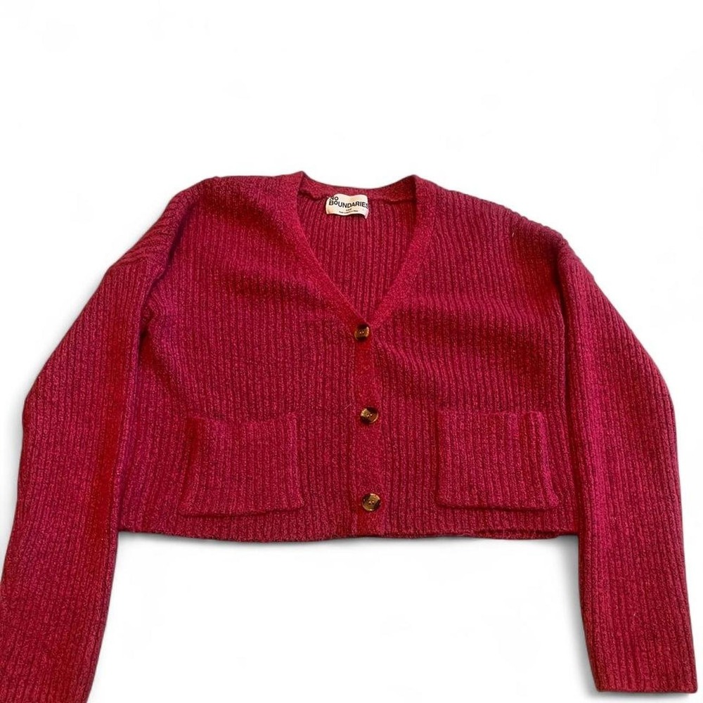 No Boundaries red cardigan with pockets Boho preppy